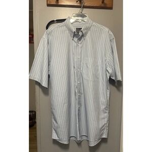 Jos A. Banks traveler collection Dress Shirt men's Large Short Sleeve Blue